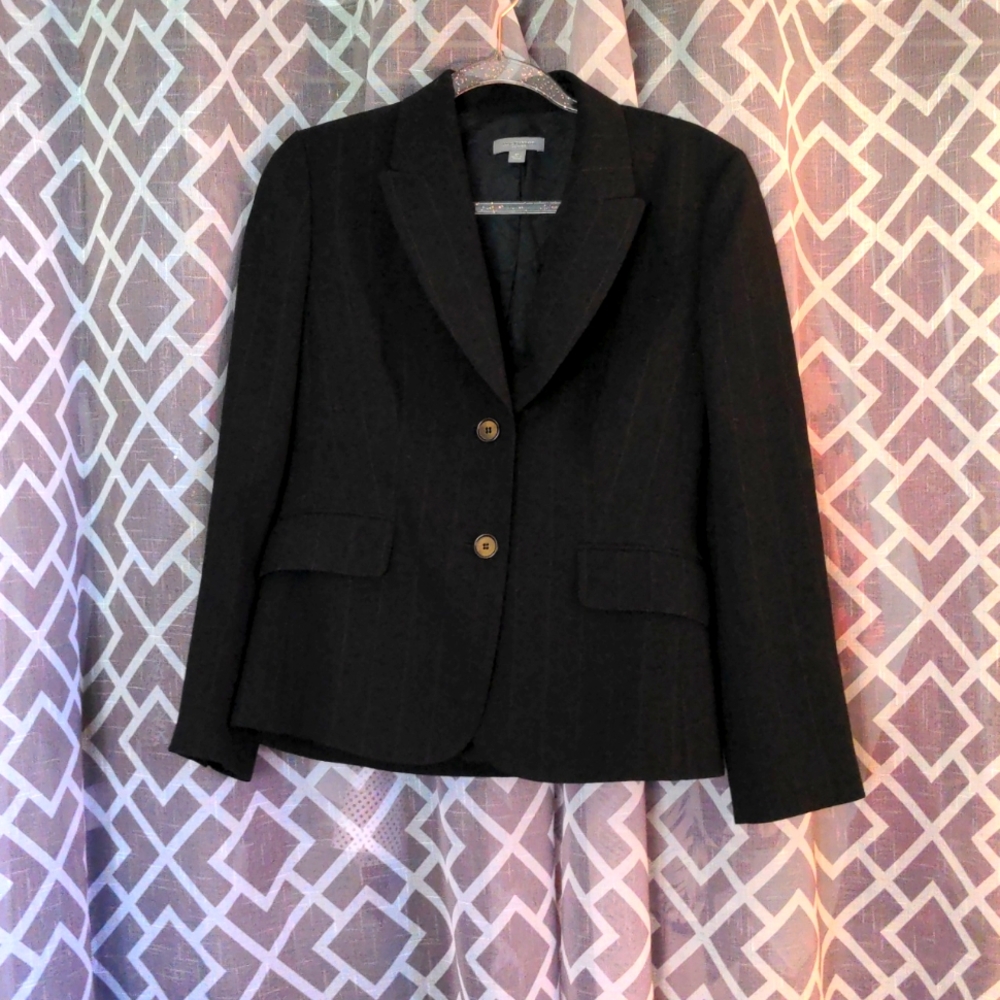 Ann Taylor Petite Pinstripe Lined Blazer